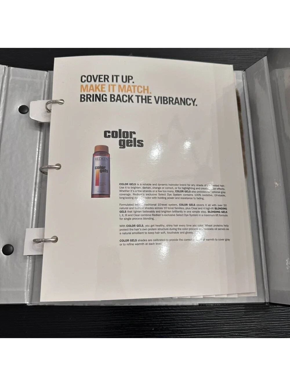 Redken Color Gels Permanent Conditioning Hair Color Salon Swatch Book EUC